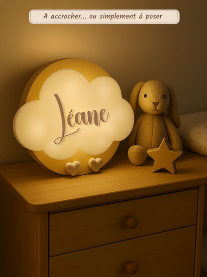 Veilleuse Collection Tendresse : Coeurs Roses - Prénom Rose