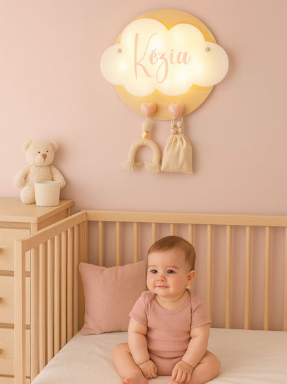 Veilleuse Collection Tendresse : Coeurs Roses - Prénom Rose