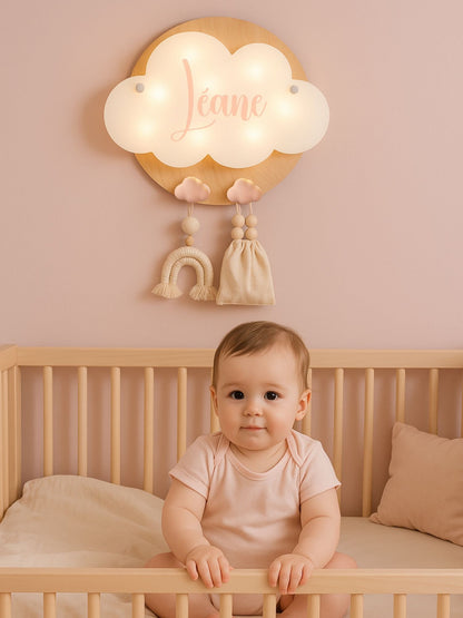Veilleuse Collection Douceur : Nuages Rose - Prénom Rose
