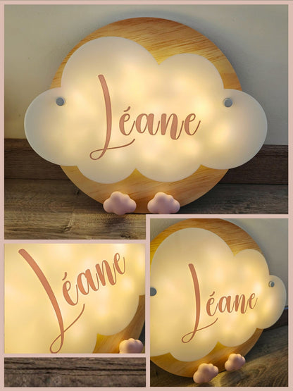Veilleuse Collection Douceur : Nuages Rose - Prénom Rose