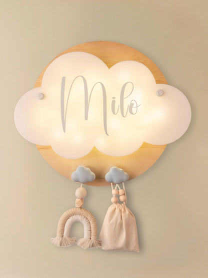 Veilleuse Collection Douceur : Nuages Bleus - Prénom Bleu