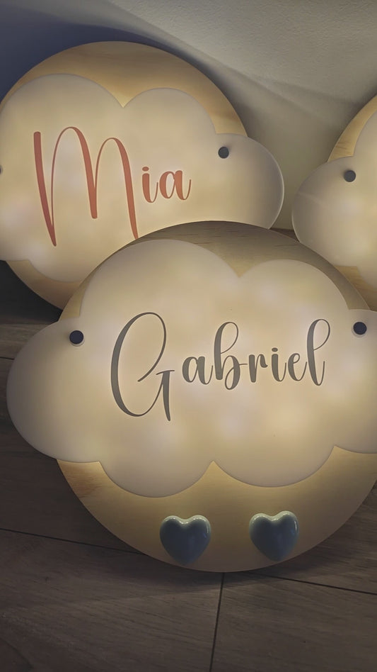 Veilleuse Collection Tendresse : Coeurs Roses - Prénom Rose